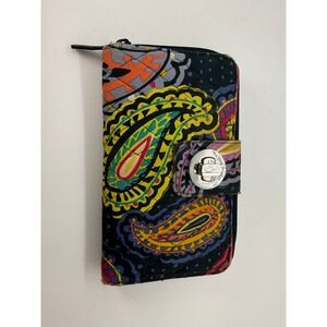 Vera Bradley RFID All In One Crossbody Wallet Paisley Quilted Multi Color
